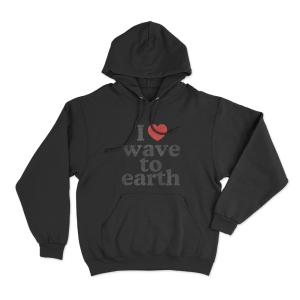 I Love wave to earth Unisex Hoodie Black 1