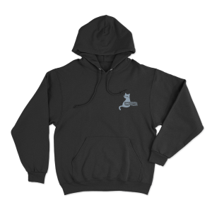 Wave To Earth Cat Unisex Hoodie Black