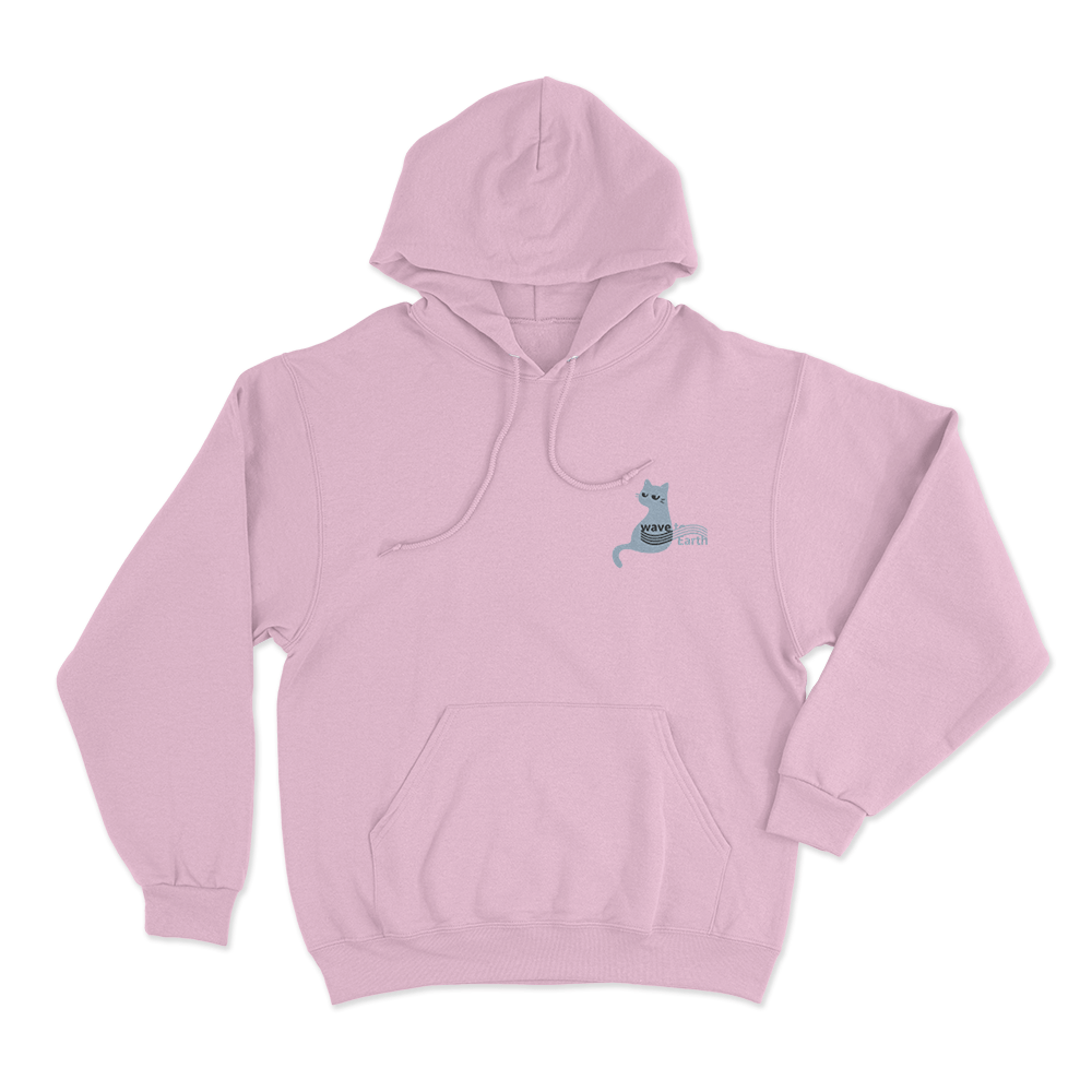 Wave To Earth Cat Unisex Hoodie Pink Wave To Earth Cat Unisex Hoodie Pink