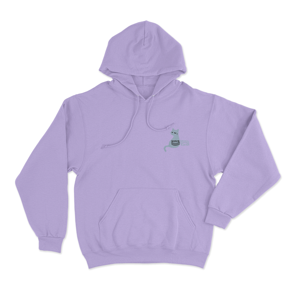 Wave To Earth Cat Unisex Hoodie Purple Wave To Earth Cat Unisex Hoodie Purple
