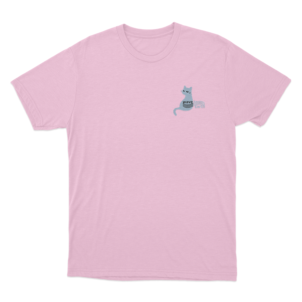 Wave To Earth Cat Unisex T Shirt Pink Wave To Earth Cat Unisex T Shirt Pink