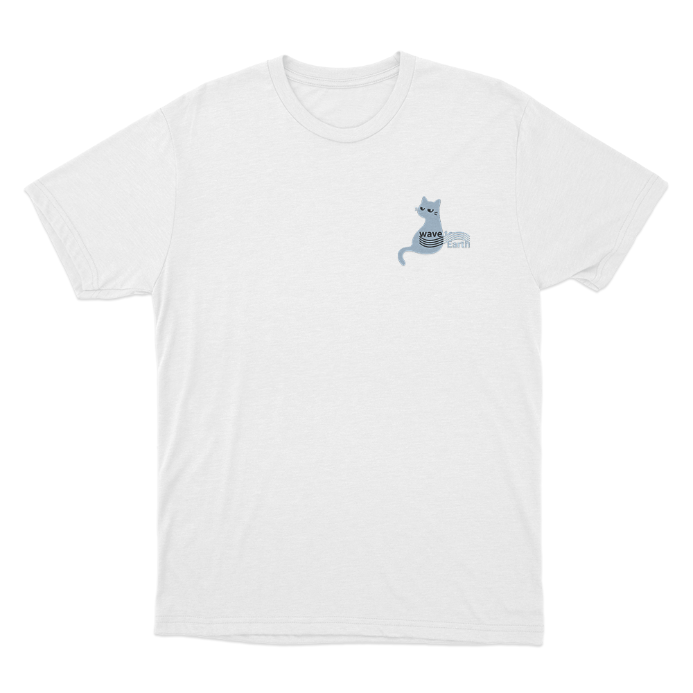 Wave To Earth Cat Unisex T Shirt White Wave To Earth Cat Unisex T Shirt White