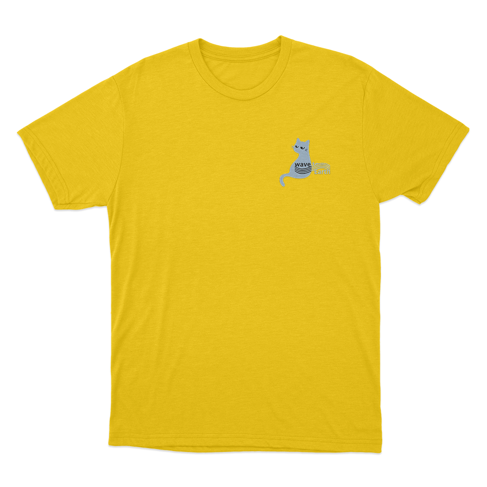 Wave To Earth Cat Unisex T Shirt Yellow Wave To Earth Cat Unisex T Shirt Yellow